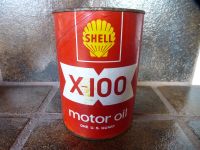 VINTAGE: original SHELL X-100 MOTOR OIL One U.S. Quart SAE 30 Öl Rheinland-Pfalz - Bad Kreuznach Vorschau