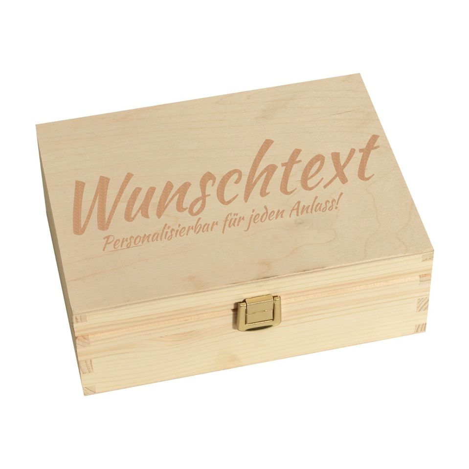 Aufbewahrungsbox Geschenk Personalisierbar Wunschtext 21x16x8cm in Heiden