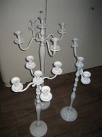 VERKAUFE 2 weiße Kerzenständer aus Metall 80-100 cm Wurster Nordseeküste - Mulsum Vorschau