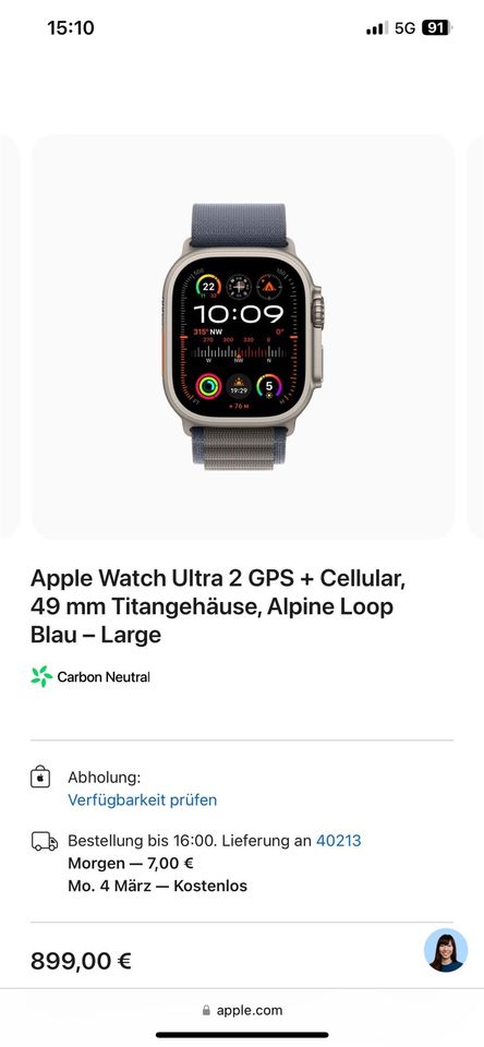 Apple Watch Ultra 2 in Köln