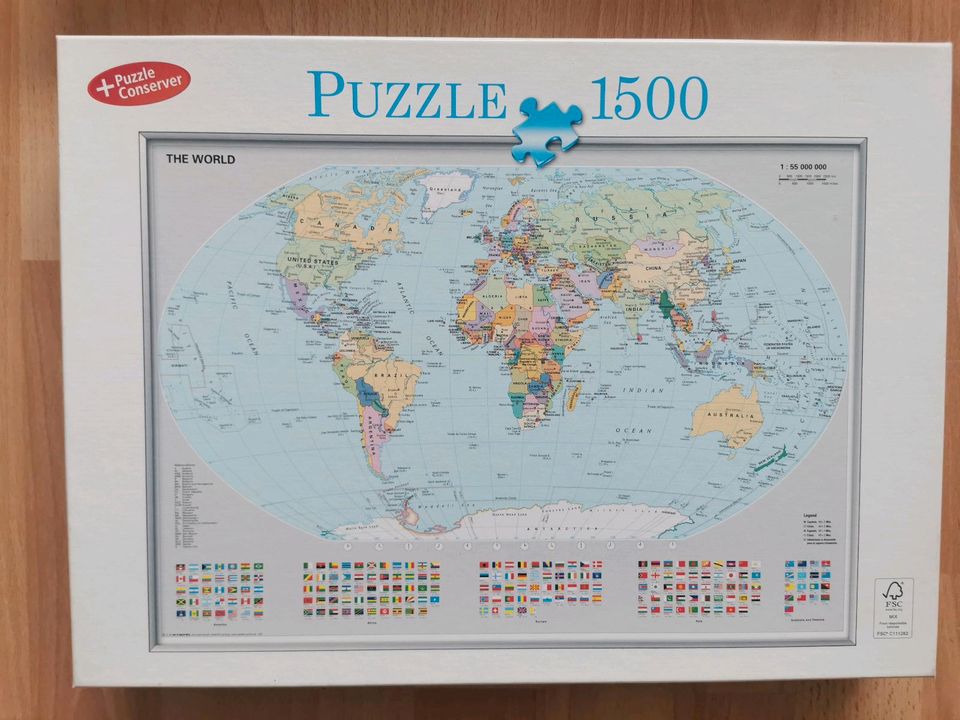Puzzle 1500, Weltkarte, Globus in Köln