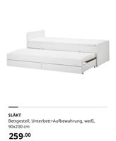 SLÄKT Bettgestell, Unterbett/ Aufbewahrung, weiß, 90x200 cm *Neu* Thüringen - Erfurt Vorschau