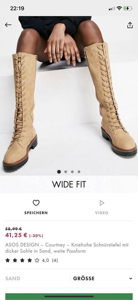 Wide Fit Stiefel Weitschaftstiefel von Asos in Größe 42 neu in Medelby