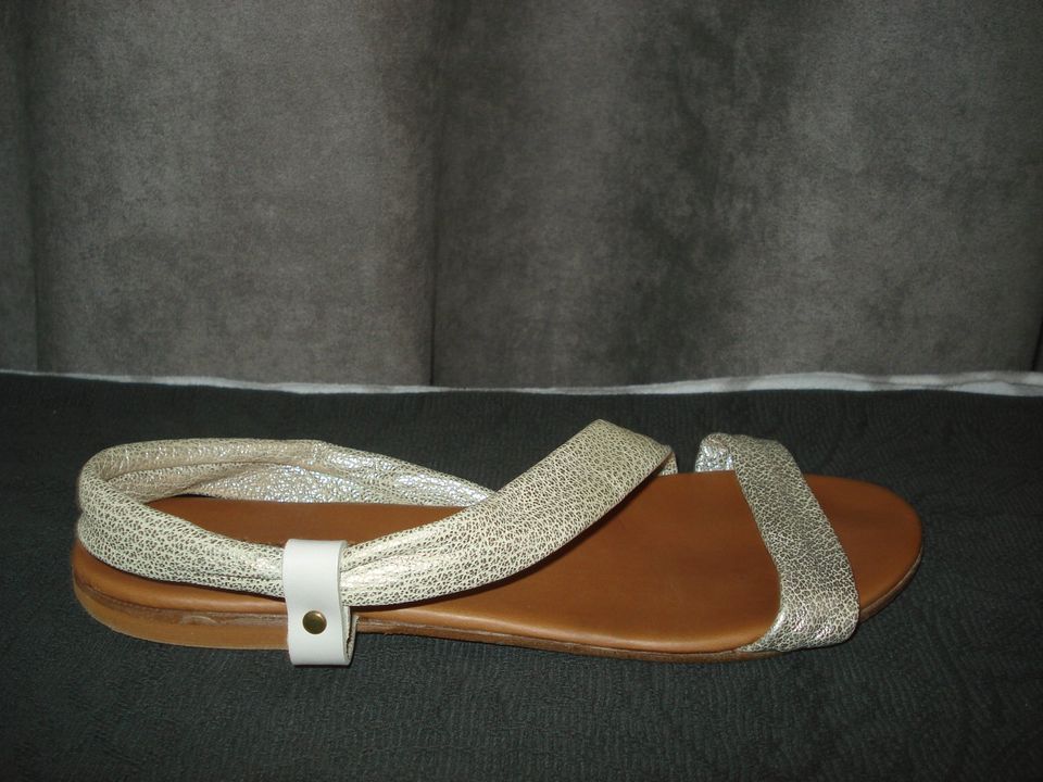 Gr. 38 Damen - Sandalen Vero Cuoio grau-silber Leder in Berlin