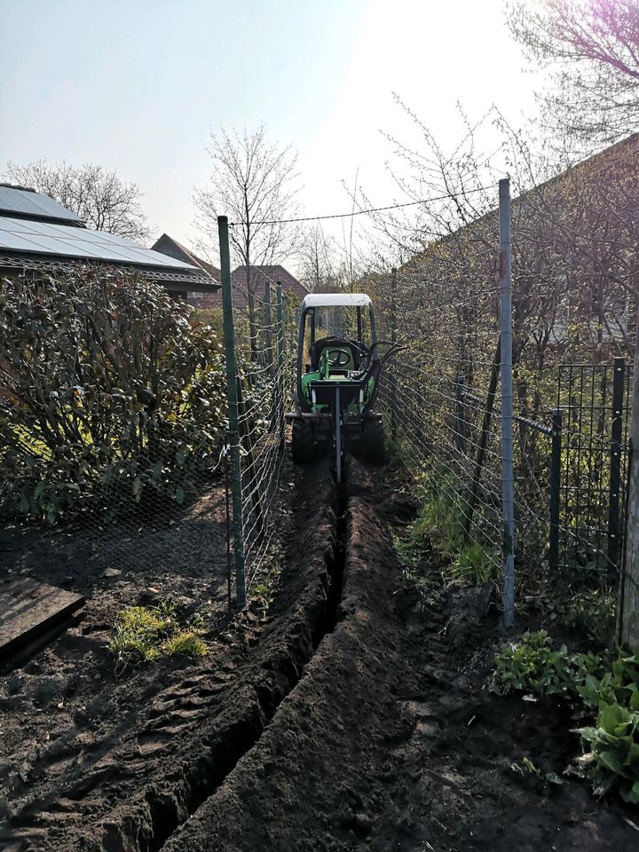 Grabenfräsarbeiten, Grabenfräse, Bewässerung,Maulwurfspeere in Sassenberg