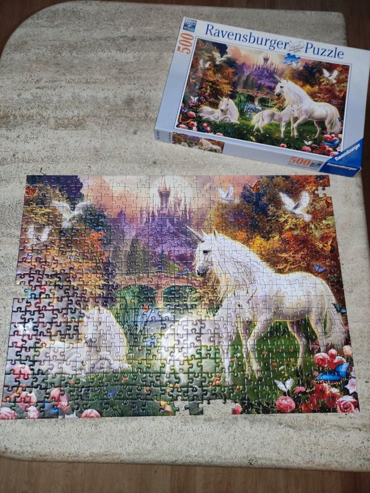 Puzzle Ravensburger 500 Teile Einhörner in Burkardroth