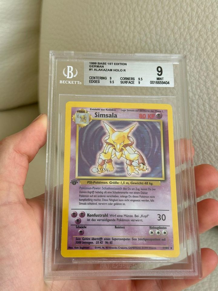 Pokemon Basis Base Set 1. Edition BGS 8.5 9 Simsala Turtok in Kehl