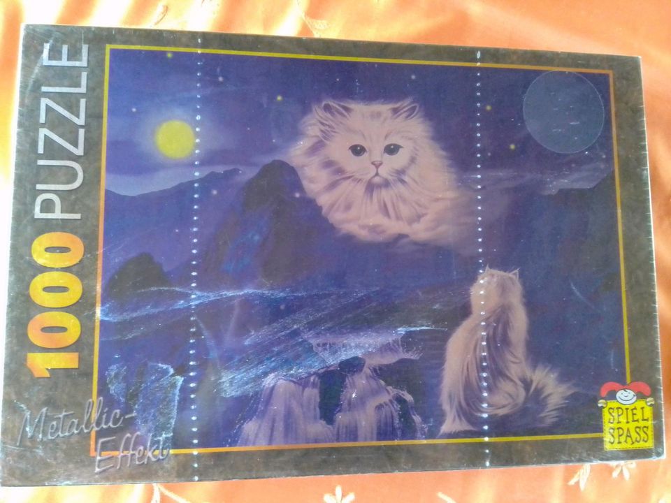 Puzzle mit Metallic-Effekt 1000 Teile Motiv Katze NEU+OVP in Kirn