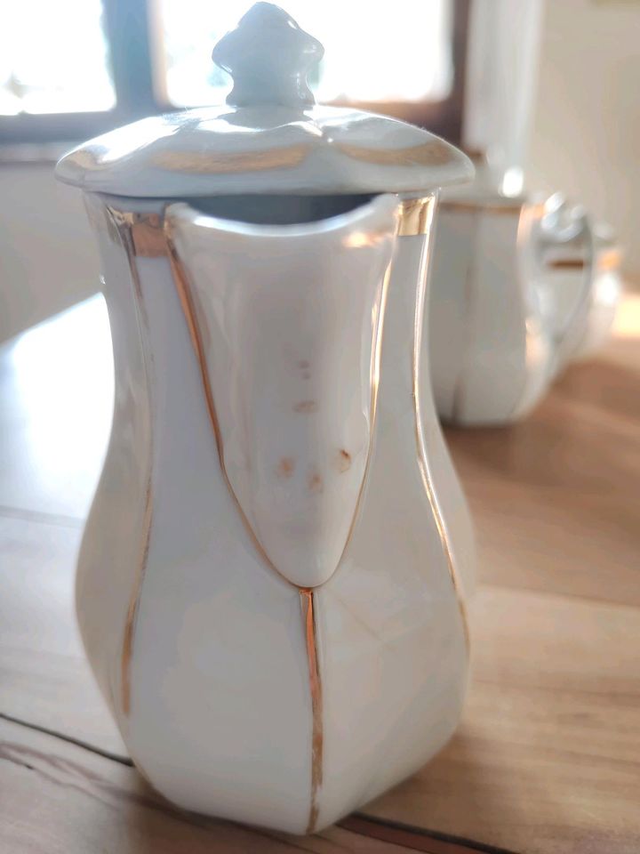 Konvolut Biedermeier Kannen, Tasse, Schramberg/ Villeroy Boch, an in Augsburg