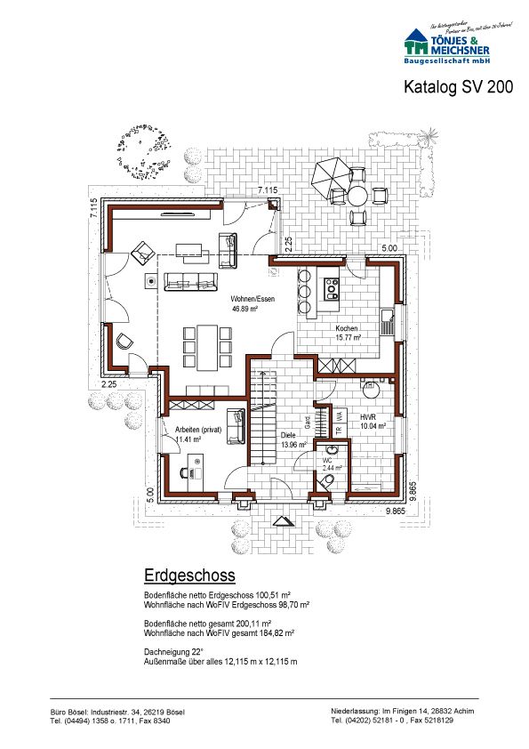 Moderne eingeschossige Stadtvilla in Wildeshausen