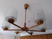 Kronleuchter Deckenlampe 60er Jahre Holz Glas Nordrhein-Westfalen - Lüdenscheid Vorschau