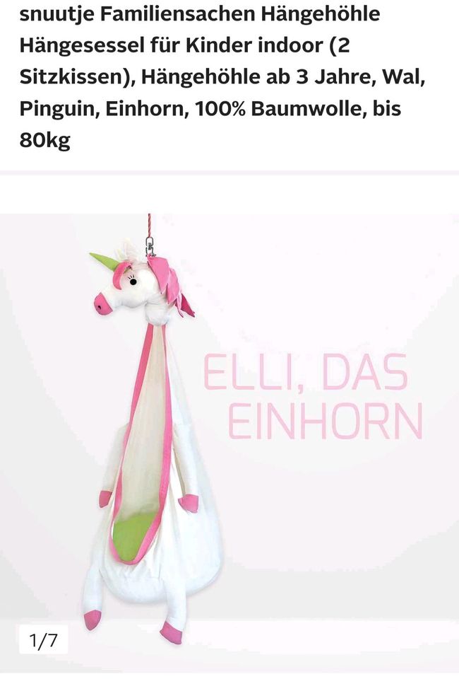 Kinder/ Hängehöle snuutje Elli das Einhorn in Rellingen