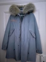 Winter Parka Jacke mit Pelz hellblau/grau S Hessen - Bad Homburg Vorschau