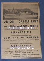 UNION - CASTLE LINE Post-, Passagier- Fracht Werbung Reklame 1928 Schleswig-Holstein - Bad Oldesloe Vorschau