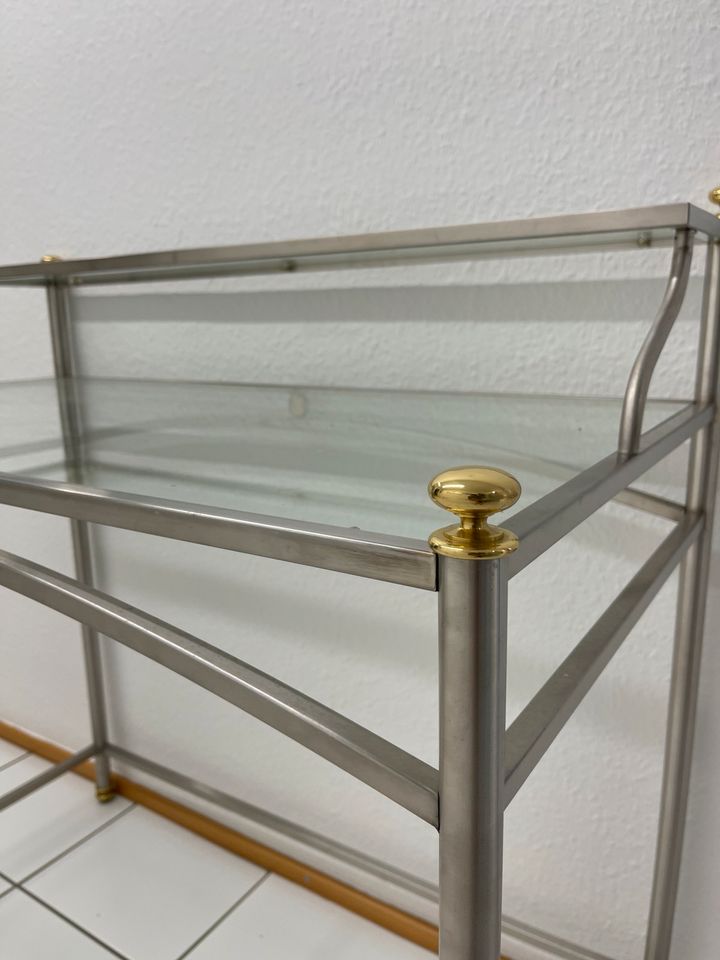Regal, Schreibtisch, Spiegel aus Glas und Metall in Rodenbach