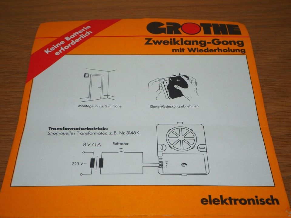 GROTHE Zweiklang-Gong 522 elektronisch - OVP in Schwanstetten