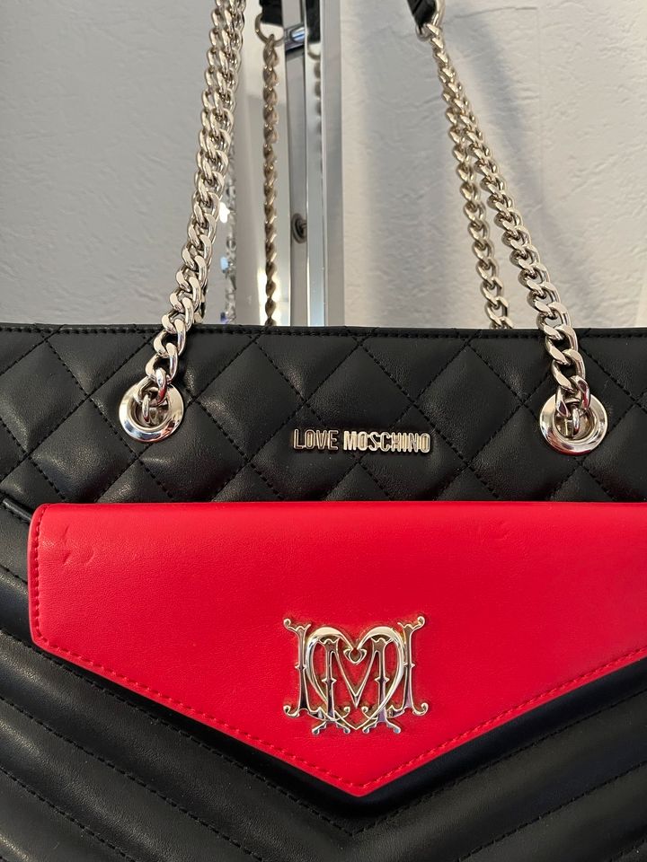 LOVE MOSCHINO Tasche Schwarz Rot (2er) Henkeltasche in Norderstedt