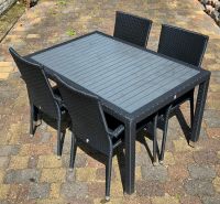 Gartenmöbel - Gartentisch mit 4 Stühlen (dunkelgrau) Hessen - Lorsch Vorschau