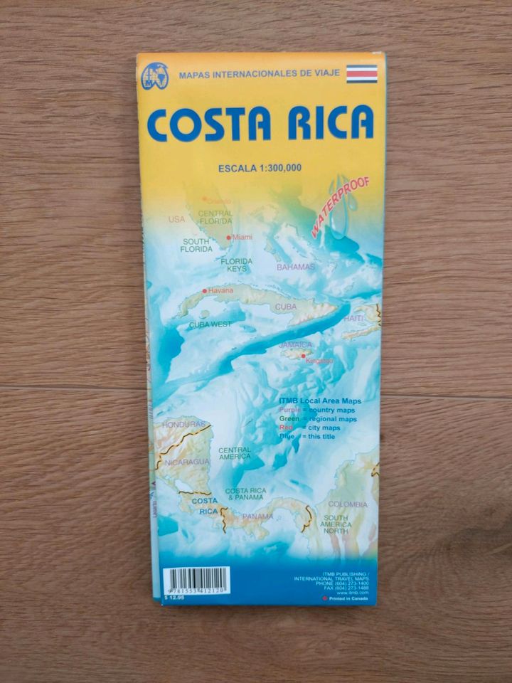 Costa Rica Karte wasserfest Reisekarte in Karlsruhe