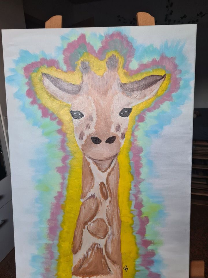 Großes Bild Acryl Giraffe in Bünde