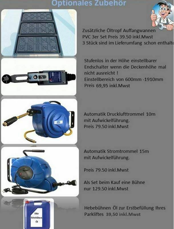 Parklift Doppelparker für 4 Fahrzeuge 4500kg  2200mm Hubhöhe in Ludwigsau