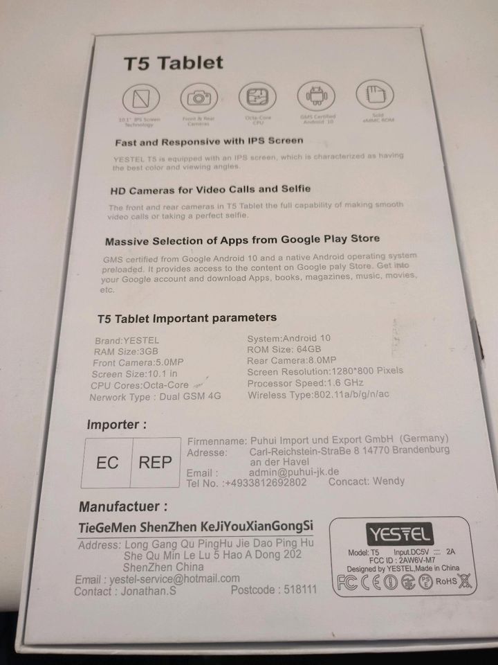 Yestel T5, 10 Zoll Tablet, 3GB/64GB, WLAN, GPS, LTE, Dual-SIM in Herzogtum  Lauenburg - Lauenburg | eBay Kleinanzeigen ist jetzt Kleinanzeigen