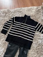 ZARA Pullover XS schwarz mit weißen Streifen Bayern - Donauwörth Vorschau