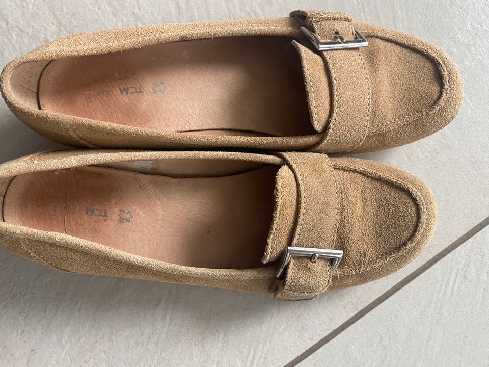 Echtleder Loafer Halbschuhe Damenschuhe beige gr 39 in Standenbühl