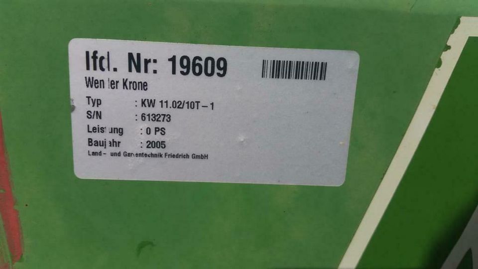 Krone KW 11.02/10 T in Cölpin