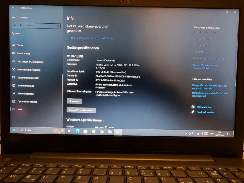 Lenovo V130-15IKB i5-7200U 8gb RAM 250GB SSD in Augsburg