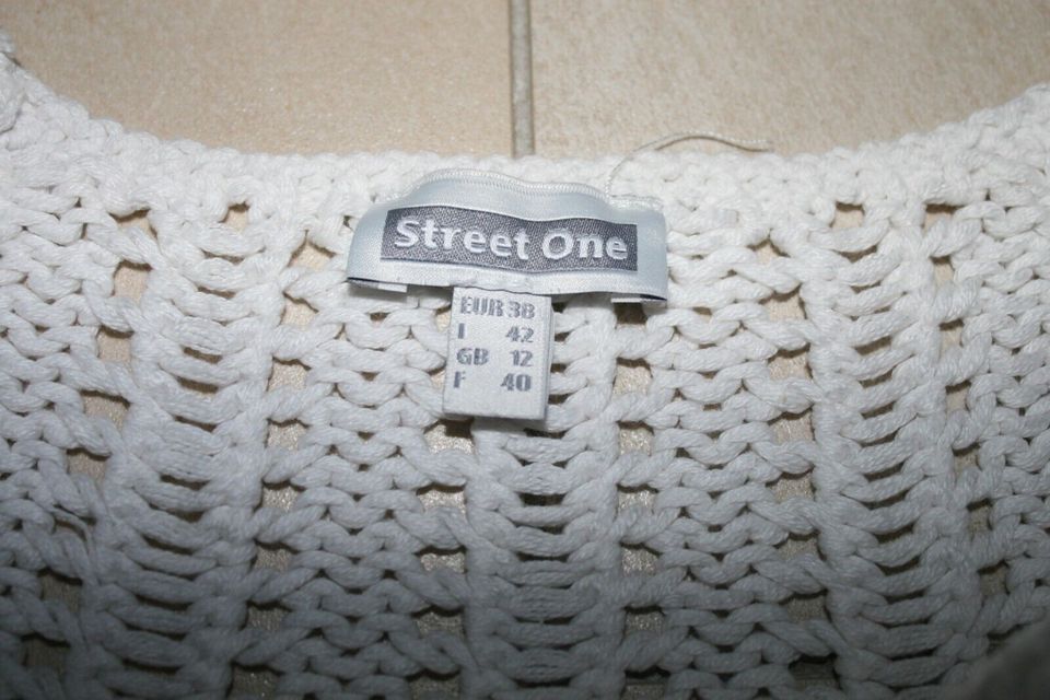 Street one Strick Pullover Sweatshirt Gr.38 weiß Baumwollmischung in Ascheberg