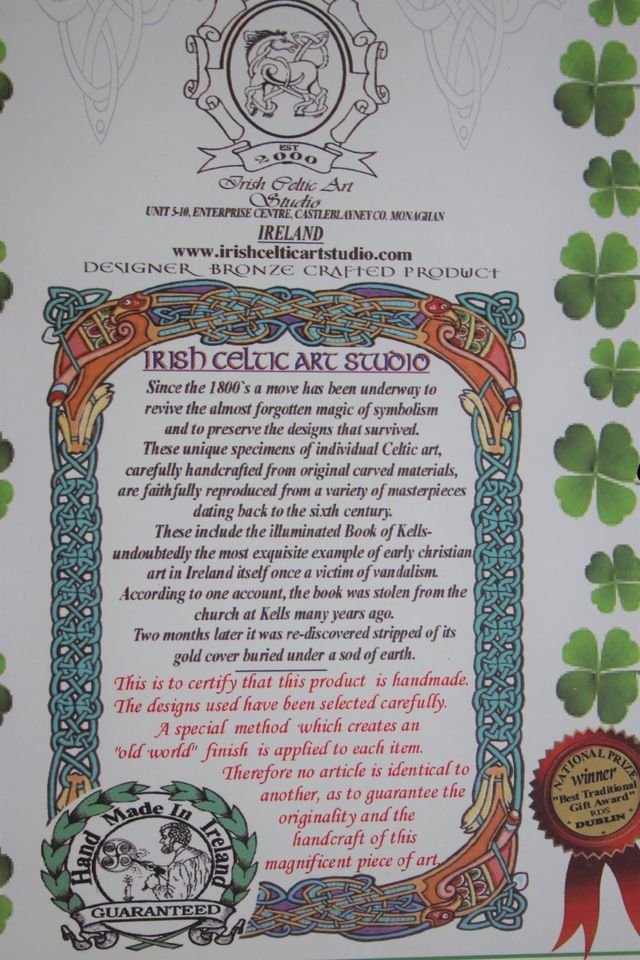 Celtic Shamrock, Irisches Kleeblatt, Glücksbringer, Bronze in Otterndorf