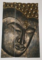 Wunderschönes Holz Buddha Bild 77x51 Akazie mit Gold Akzenten Horn-Lehe - Lehesterdeich Vorschau