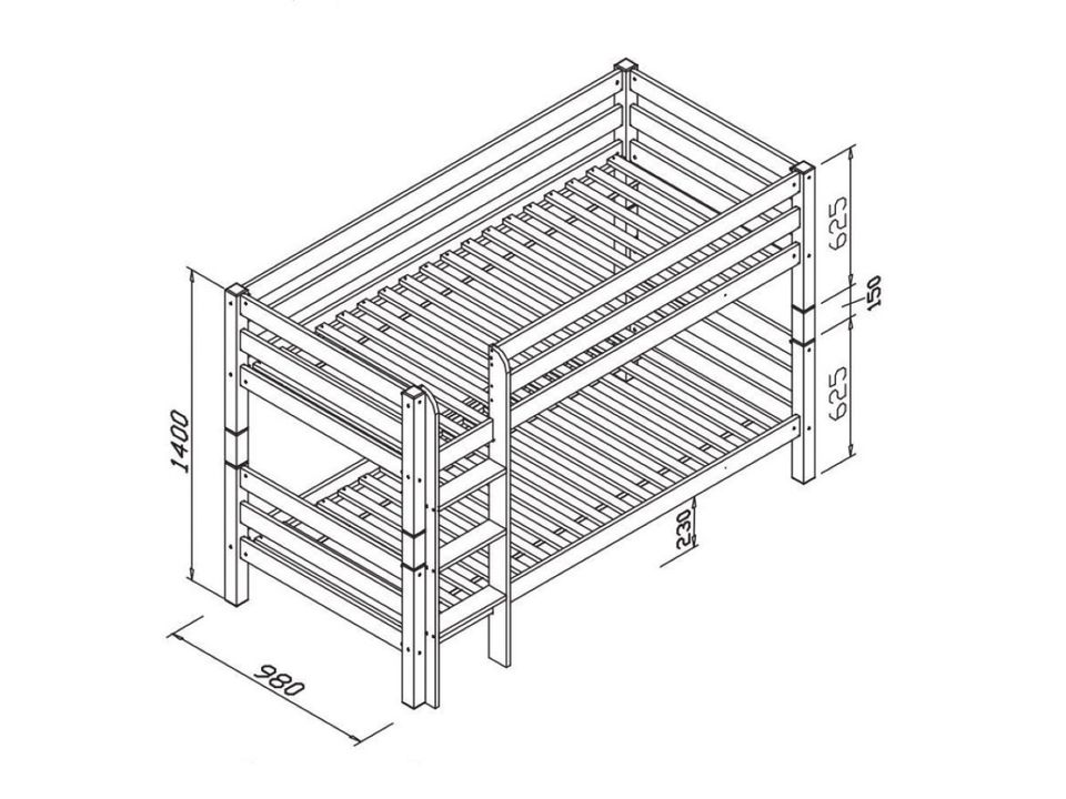 Doppelstockbett Hochbett Massivolz 90x200 in Augsburg