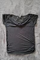 T-Shirt Oberteil mit Spitze schwarz Wasserfallausschnitt Baden-Württemberg - Rastatt Vorschau