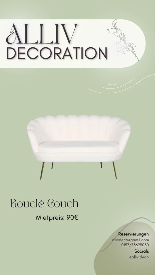 Boucle Couch für Events in Herne