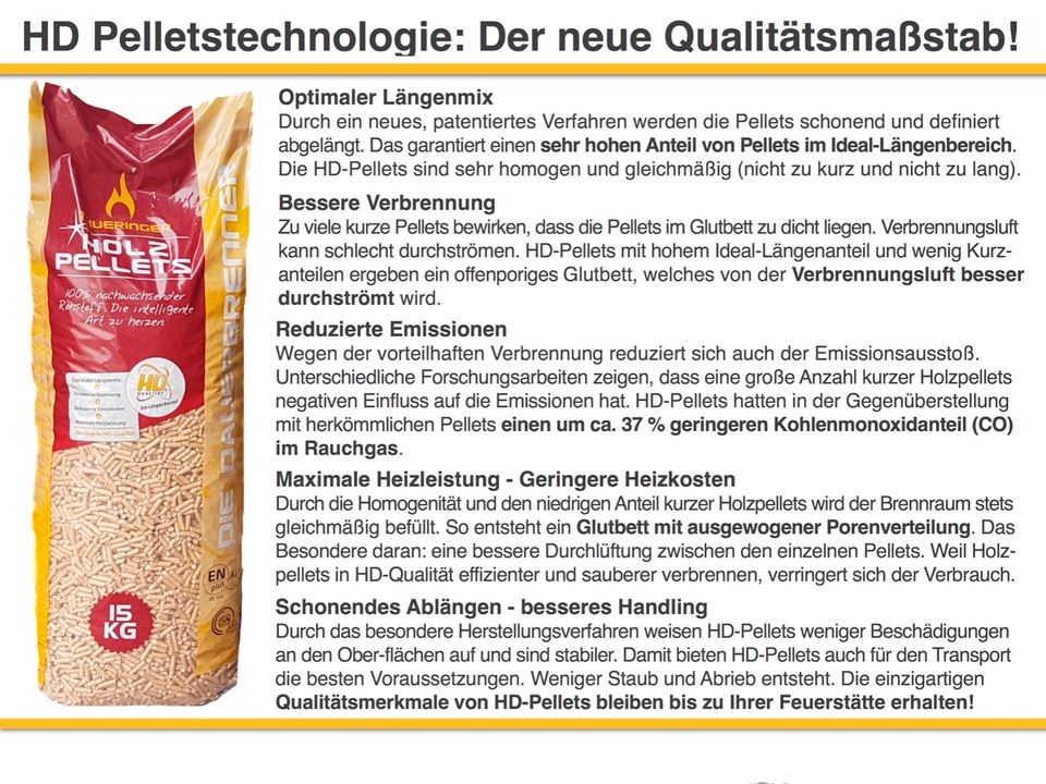 Thüringer Energie Holz-Pellets HD-Premiumqualität DINplus/ENplus für Thüringen und Umgebung in Herbsleben