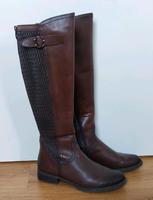 Tamaris Stiefel Gr.40 flach, mocca, schmaler Schaft Flechtoptik Baden-Württemberg - Reutlingen Vorschau