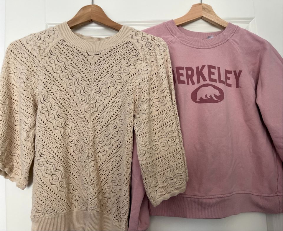 H&M Sweatshirt Sweater Rose Ajour Sommer Pullover beige 34 36 in Troisdorf