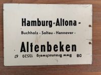 DB Wagenlaufschild Eilzug Hamburg-Altona - Altenbeken u.z.,Metall Bayern - Neunkirchen a. Brand Vorschau