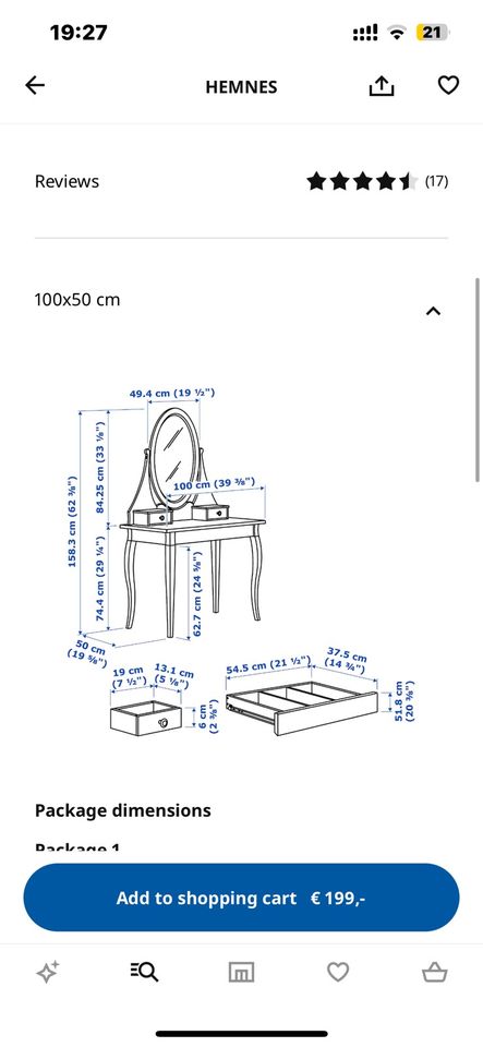 IKEA HEMNES SCHMINKTISCH Frisiertisch in Aachen