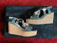 Maripe Sandalette Wedges 41 blau Laminato Keilabsatz Plateau Kork Baden-Württemberg - Ulm Vorschau