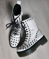 Schnürstiefel Boots Nieten Punk weiß Hamburg - Bergedorf Vorschau