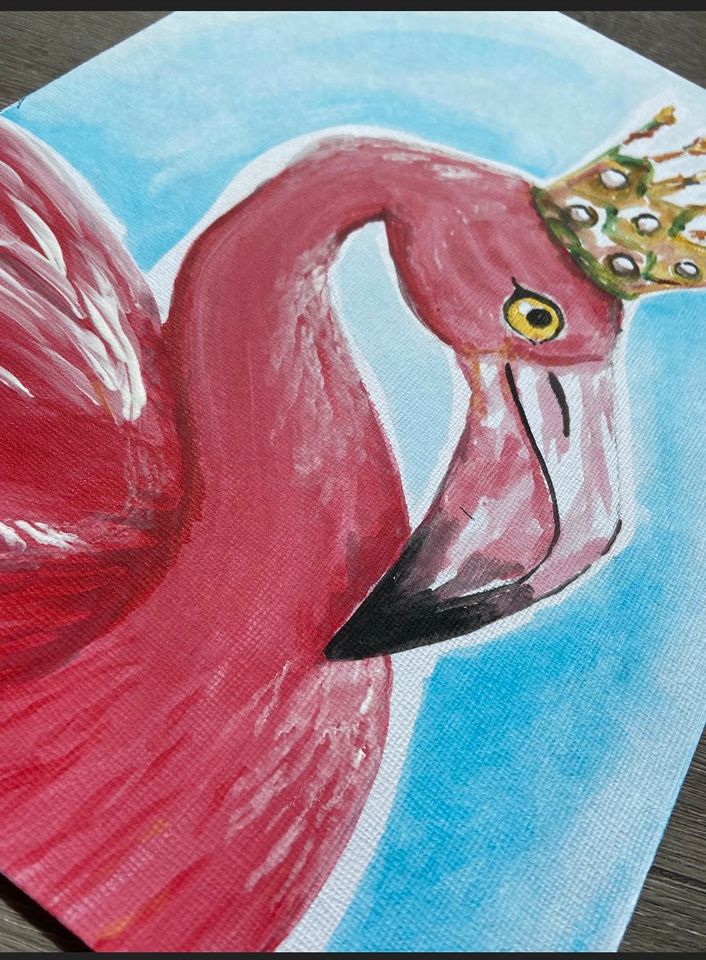 Flamingo Geschenk Bild Prinzessin Wandbild rosa Mädchen Krone in Weilheim an der Teck