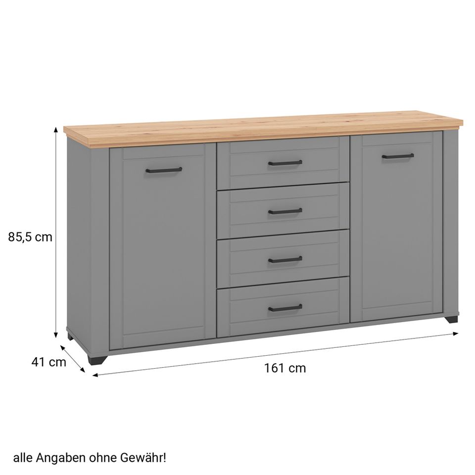 Kommode Sideboard Schrank Highboard Anrichte Holz Grau NEU 202-Er in Erfurt