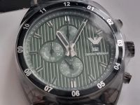 Emporio Armani Chronograph Uhr Grünes Ziffernblatt Lederarmband Berlin - Wilmersdorf Vorschau