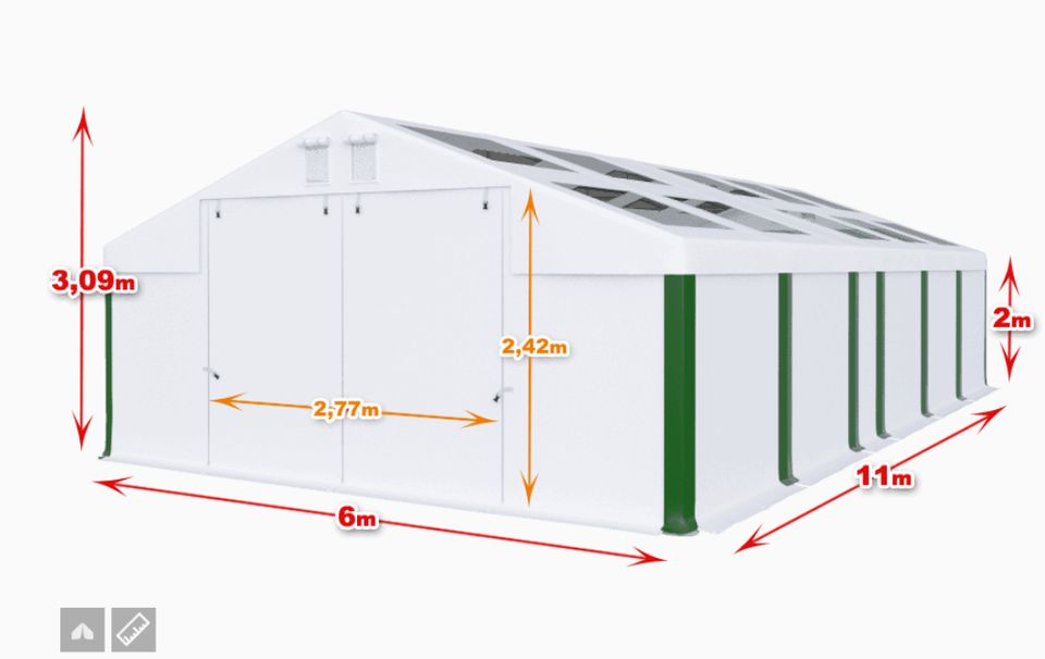 Ganzjährige Lagerhalle Partyzelt Carport 6x11 Lagerzelt modular in Görlitz