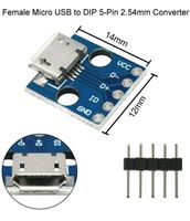 Micro USB zu DIP Adapter Board 5 Pin 2.54mm Pitch 5V Breakout Bayern - Niederviehbach Vorschau