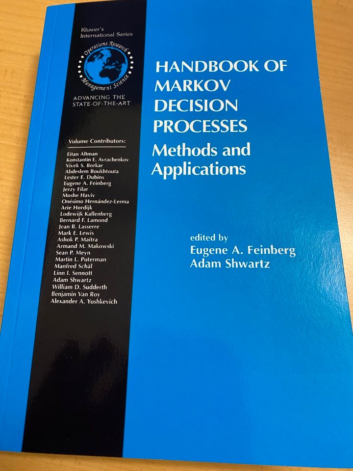 Handbook of Markov Decision Processes: Methods and Applications in Neu-Isenburg