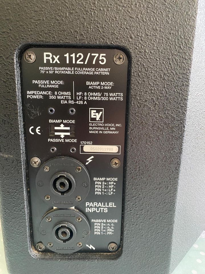 Ich verkaufe  Passivlautsprecher ELECTRO-VOISE RX112/75-350 watt in Köln